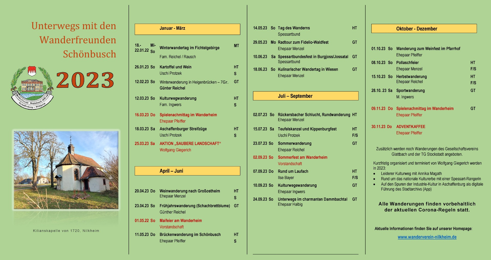Der Wanderflyer 2023 
